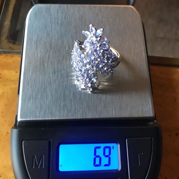 Natural Tanzanite Sterling Silver Bypass Ring Size 7 - Picture 8 of 10